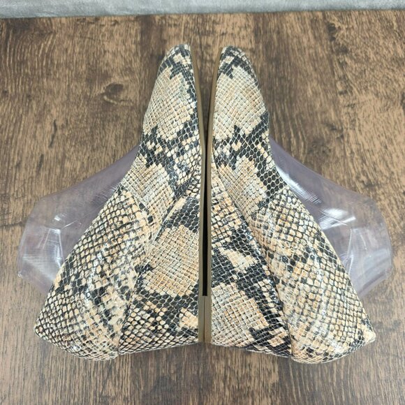 Vionic Antonia Natural Snake Mid Wedge Pumps 11 Black Cream Leather Orthaheel - Picture 9 of 13